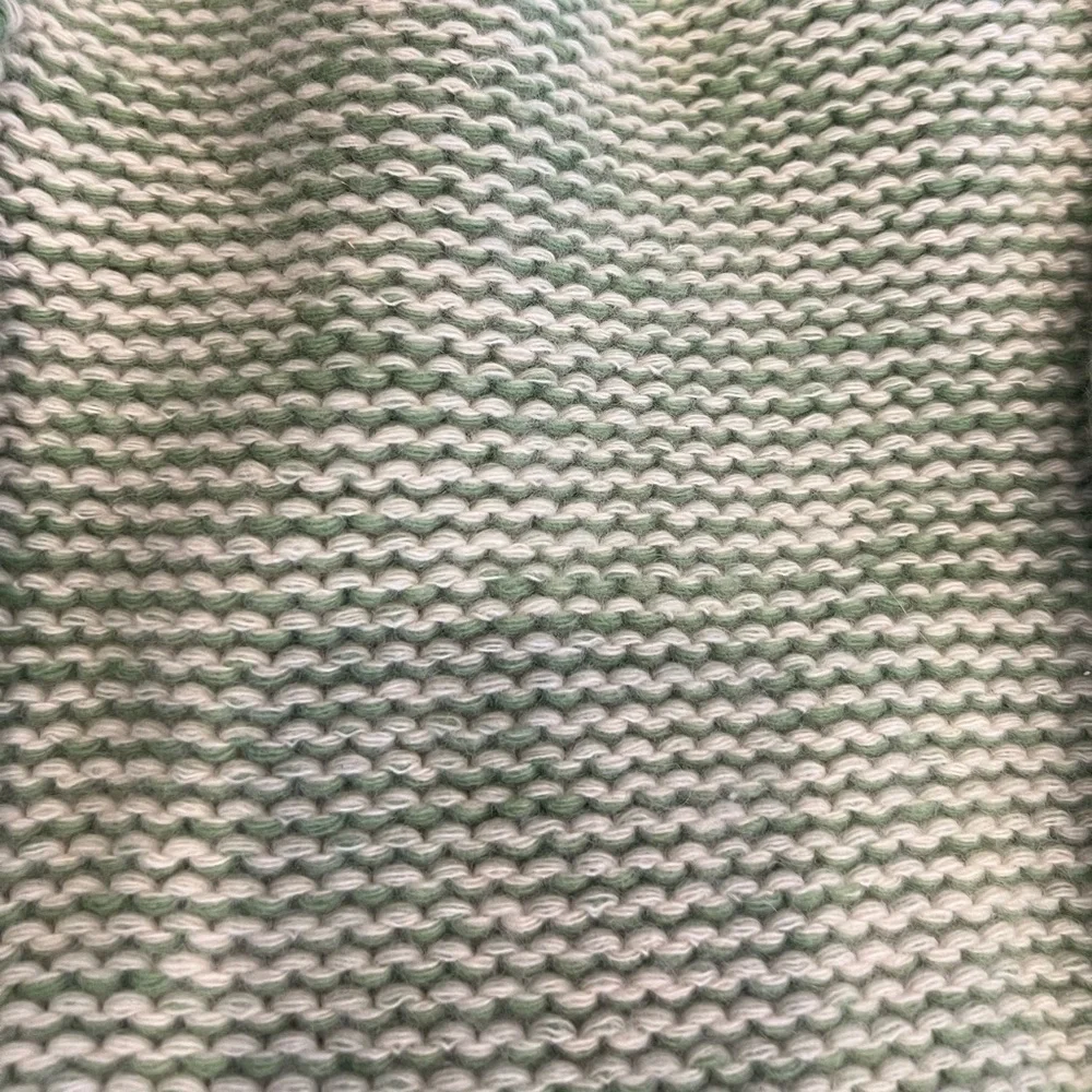 Bloomingdale’s 100% Cashmere Scarf & Glove Set Green Cream Variegated Knit EUC